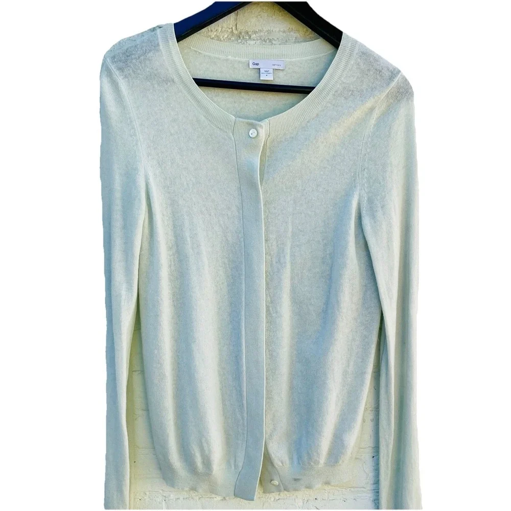 100% Cashmere Cardigan Sweater by GAP  Mint Green‎ Crewneck Small S